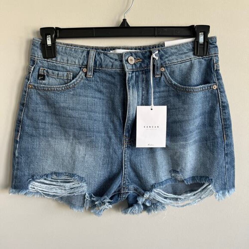 Kancan‎ Isabelle High Rise Distressed Raw Hem Shorts Medium NWT